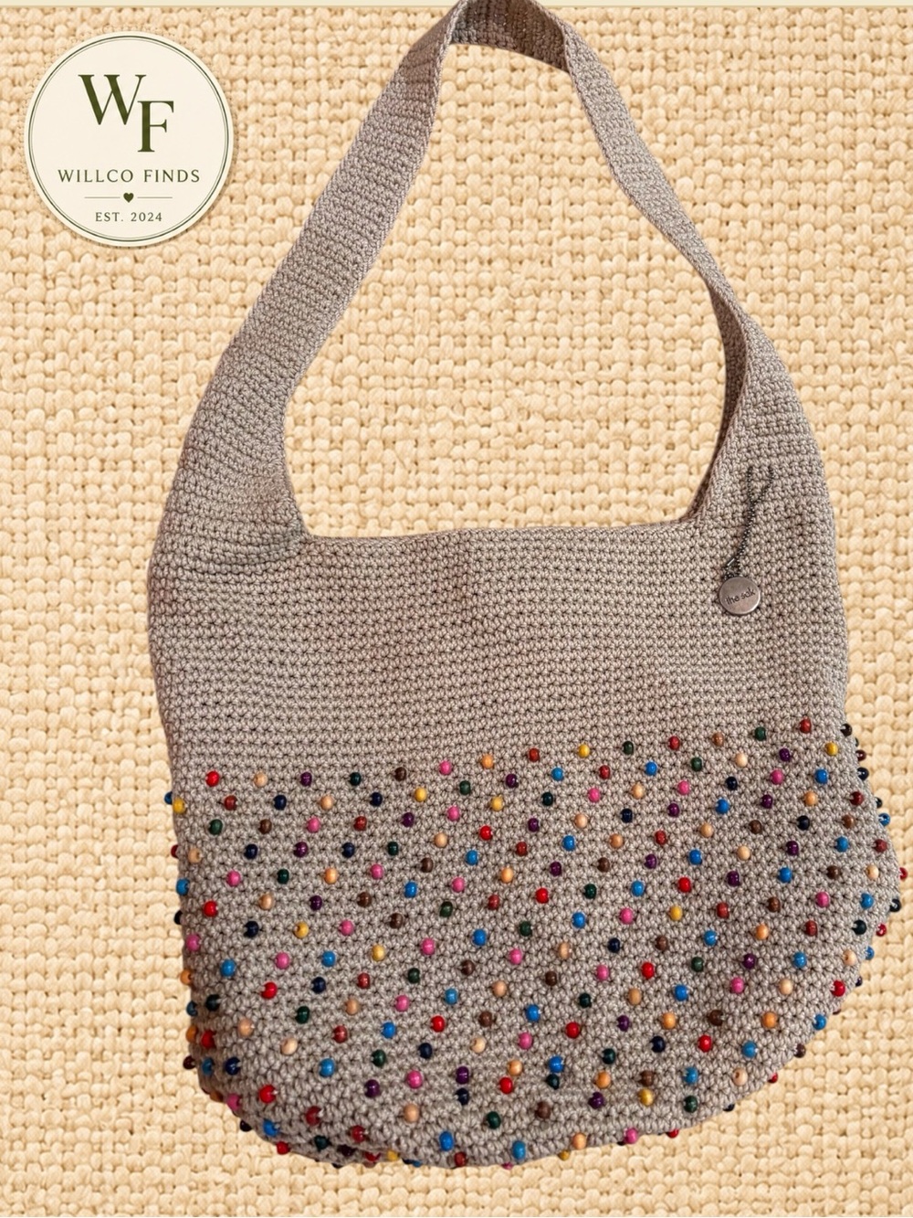 The Sak Hand-Crocheted Beaded Hobo Shoulder Bag Multicolor Bali